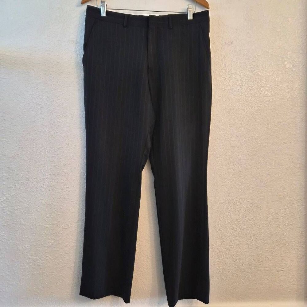 NWOT Kenneth Cole Women's Blue Pinstripe Wool Trouser Pants
